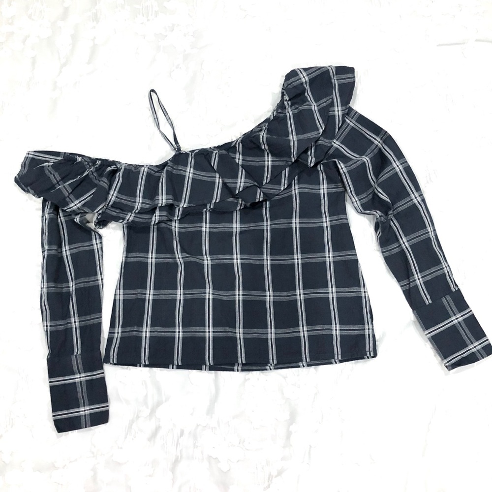 Ruffled off shoulder gingham Walter Baker top